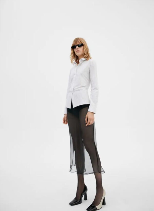 Slim fit striped cotton shirt - Image 3