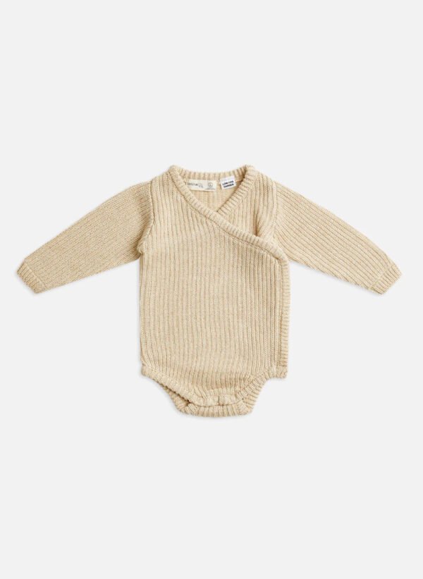 Knit Wrap Bodysuit - Truffle - Image 3