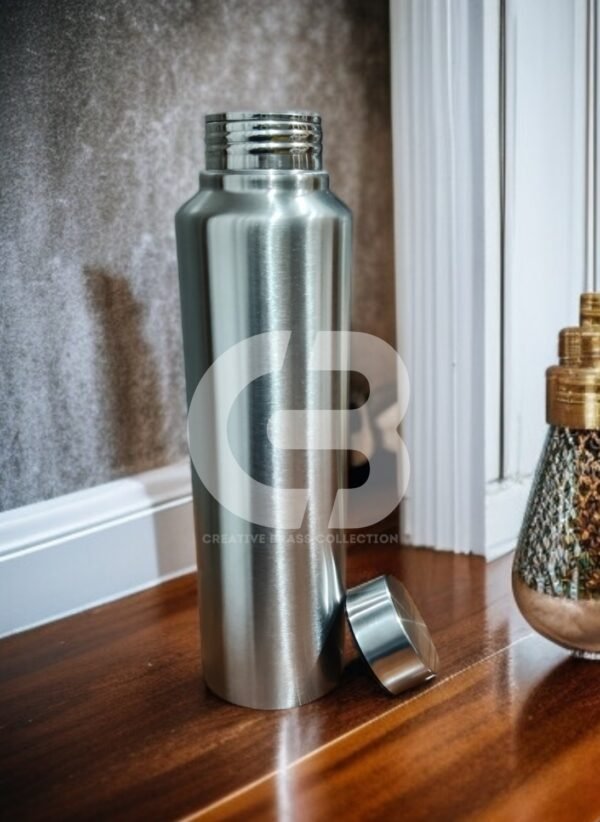 Stainless Steel Slim Water Bottle, 26 cm height, 7.5 cm diameter, 180 gm weight